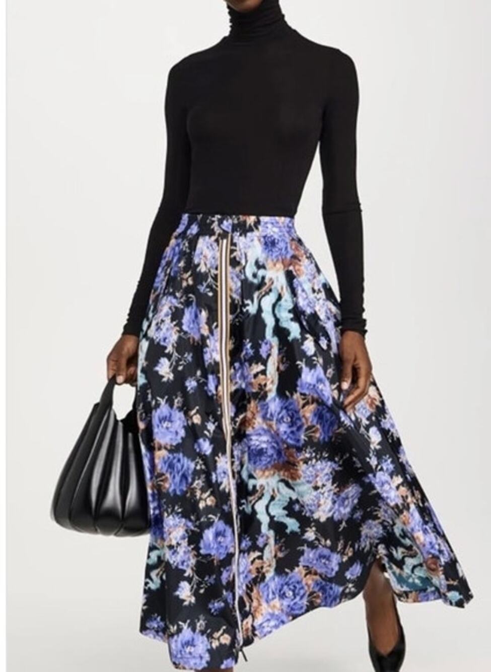 ULLA JOHNSON K-WAY Sz M Medium Floral Midi Skirt Rhea Ripstop